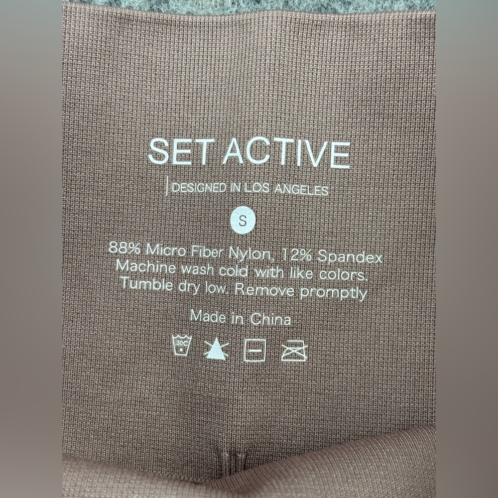 Set Active | Madelyn Cline | Seamless Leggings Ribbed‎ High-Rise Ankle | Size S - Picture 5 of 9